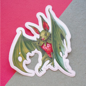 Strawberry Bat Sticker